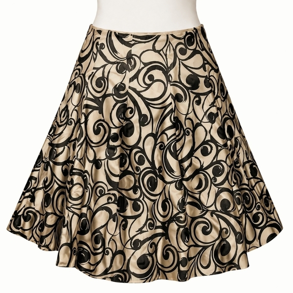 Talbots Dresses & Skirts - VTG 18 Y2K Pure Silk Talbots A-line Baroque Scroll Print Quiet Luxery Classic